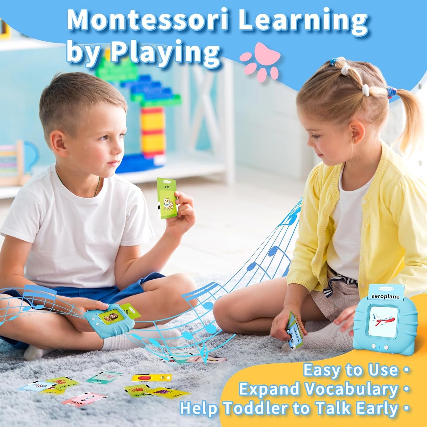 Talking Flash Cards for Toddlers – Montessori Learning & Speech Therapy Toy (Ages 1–6)