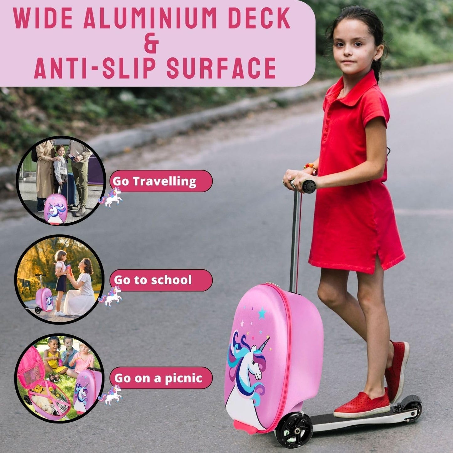Kids Scooter Suitcase – 2-in-1 Ride-On Carry-On Luggage Airline Approved
