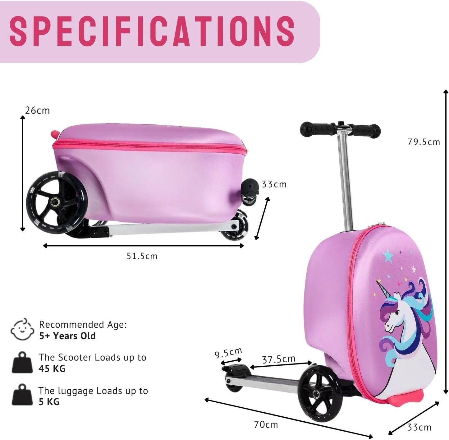 Kids Scooter Suitcase – 2-in-1 Ride-On Carry-On Luggage Airline Approved