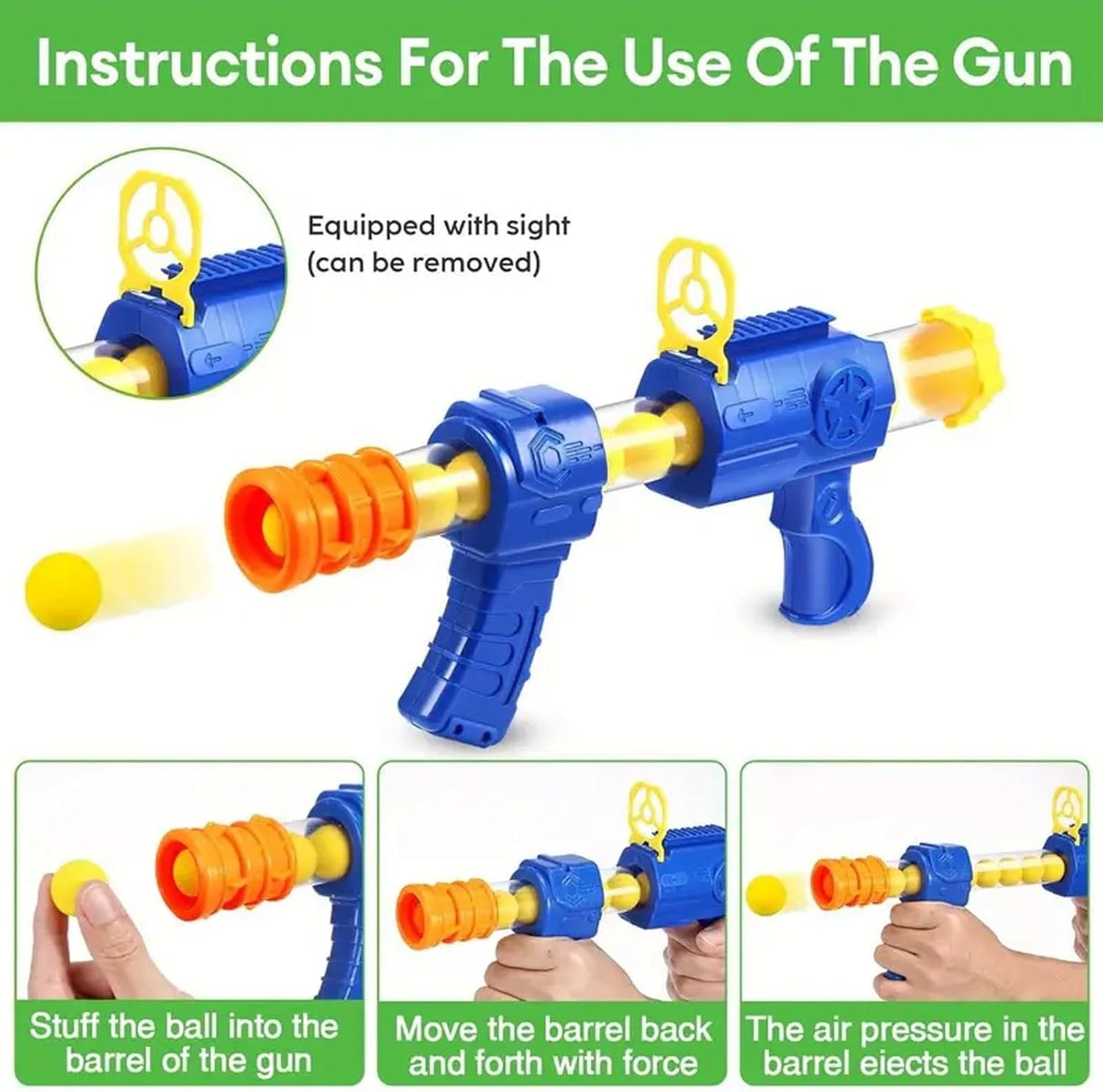 Kids Air Pump Gun Toy Set – Safe Shooting Game